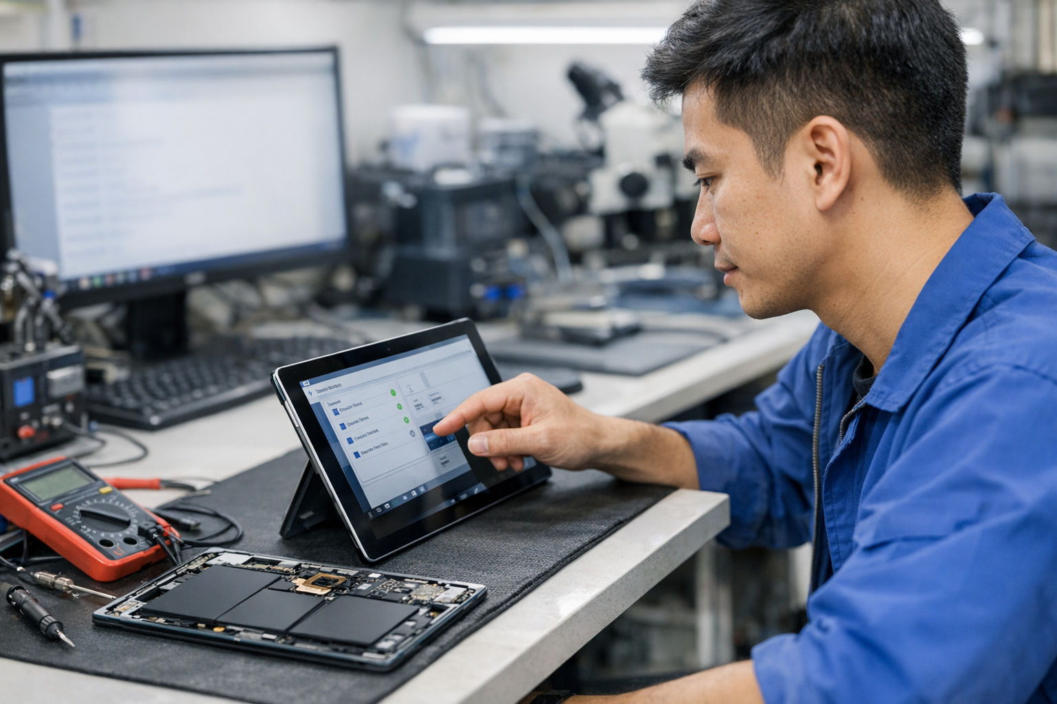 Top địa chỉ thay pin Surface chính hãng – bảng giá thay pin surface 7 Kỹ thuật viên thực hiện kiểm tra kỹ lưỡng các chức năng của Surface sau khi thay pin mới