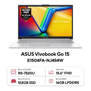 12991 e1504fa nj454w 500 Laptop Asus Vivobook Go 15 E1504FA-NJ454W (Ryzen™ 5-7520U | 16GB | 512GB | AMD Radeon™ Graphics | 15.6 inch FHD | Win 11 | Bạc)