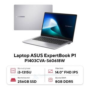 26883 thumb laptop asus expertbook p1 p1403cva s60618w Laptop ASUS ExpertBook P1 P1403CVA-S60618W (Core™ i3-1315U | 8GB | 256GB | Intel UHD Graphics | 14.0inch FHD | Win11 | Xám)
