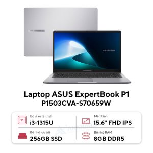 26886 thumb laptop asus expertbook p1 p1503cva s70659w Laptop ASUS ExpertBook P1 P1503CVA-S70659W (Core™ i3-1315U | 8GB | 256GB | Intel UHD Graphics | 15.6inch FHD | Win11 | Xám)
