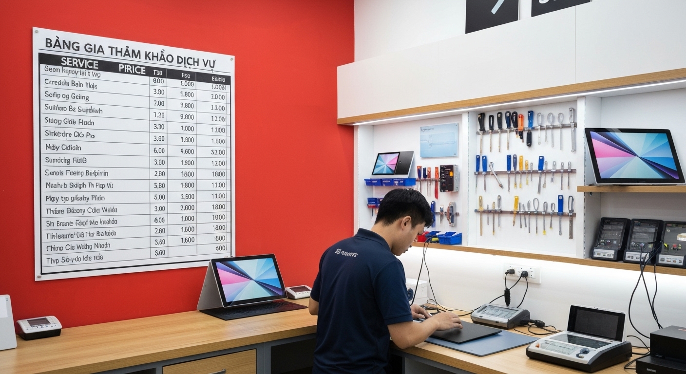 Bảng giá tham khảo dịch vụ sửa chữa Surface
