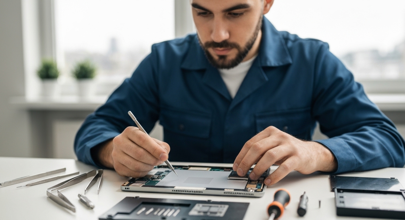 Kỹ thuật viên đang sửa chữa Surface