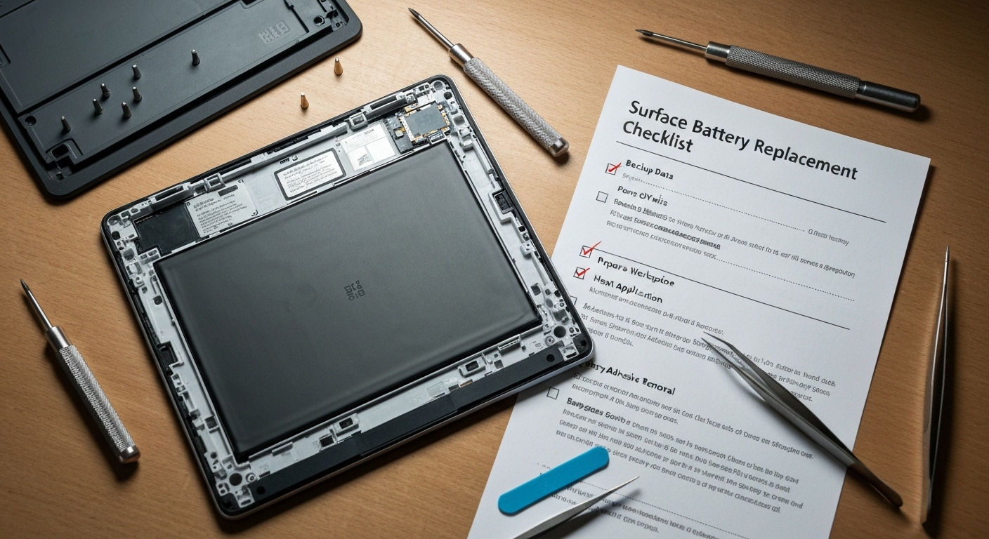 Danh sách kiểm tra trước khi thay pin Surface