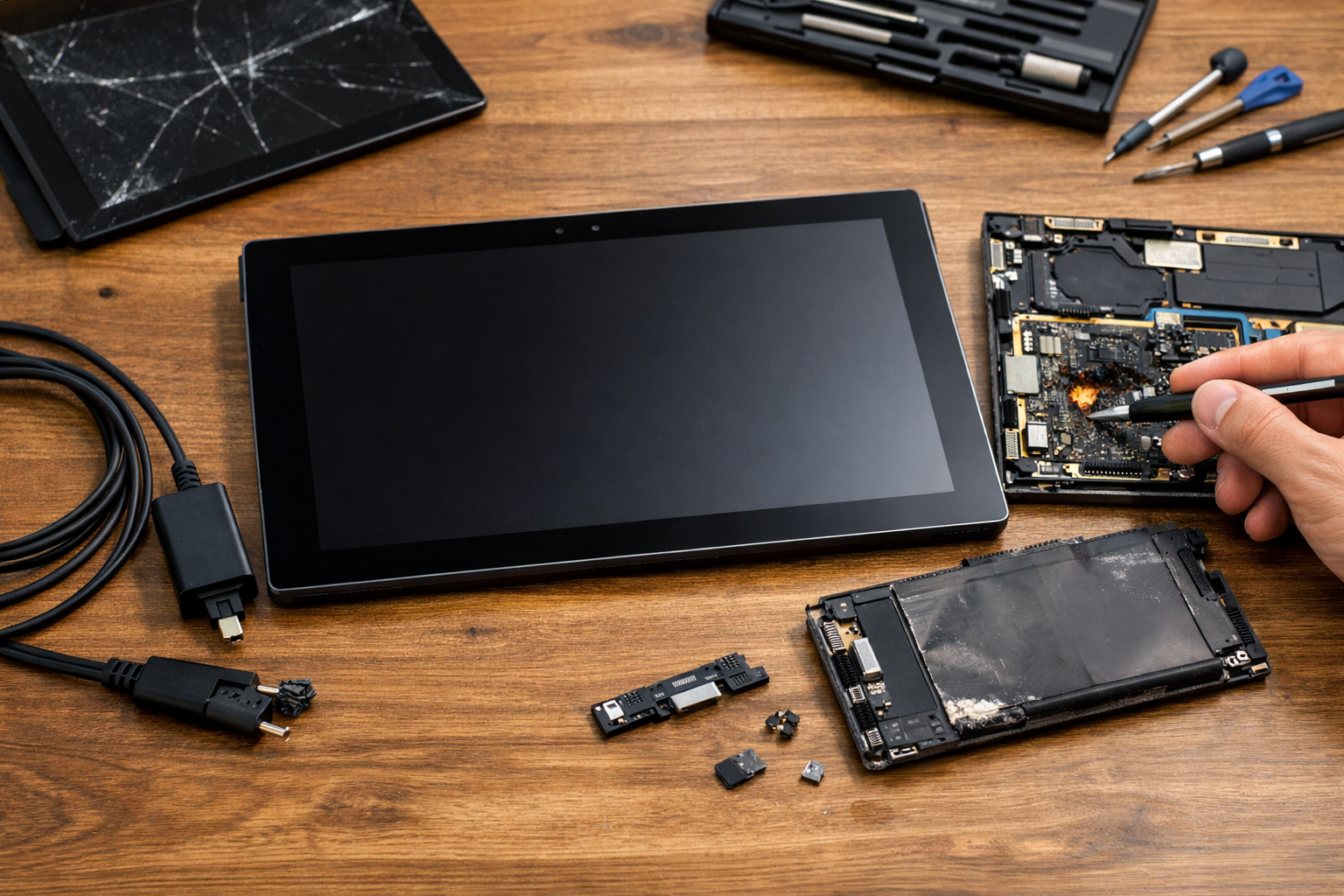 Minh họa các nguyên nhân khiến Surface không lên nguồn như pin hỏng và lỗi phần cứng