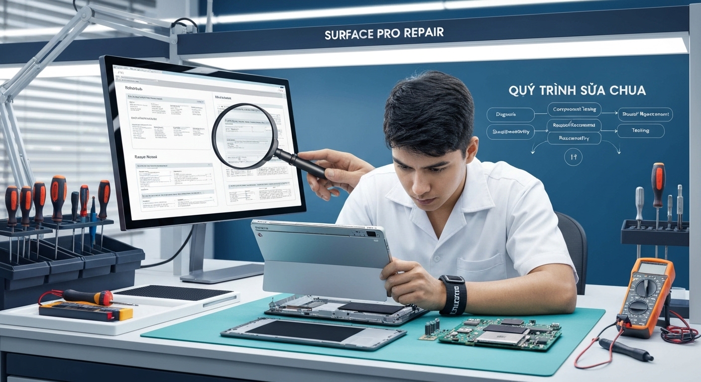 Quy trình sửa chữa Surface Pro chi tiết