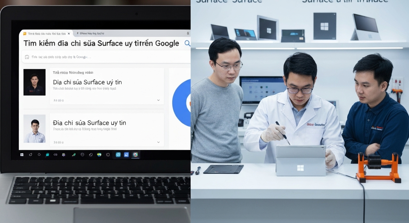 Tìm kiếm địa chỉ sửa Surface uy tín trên Google