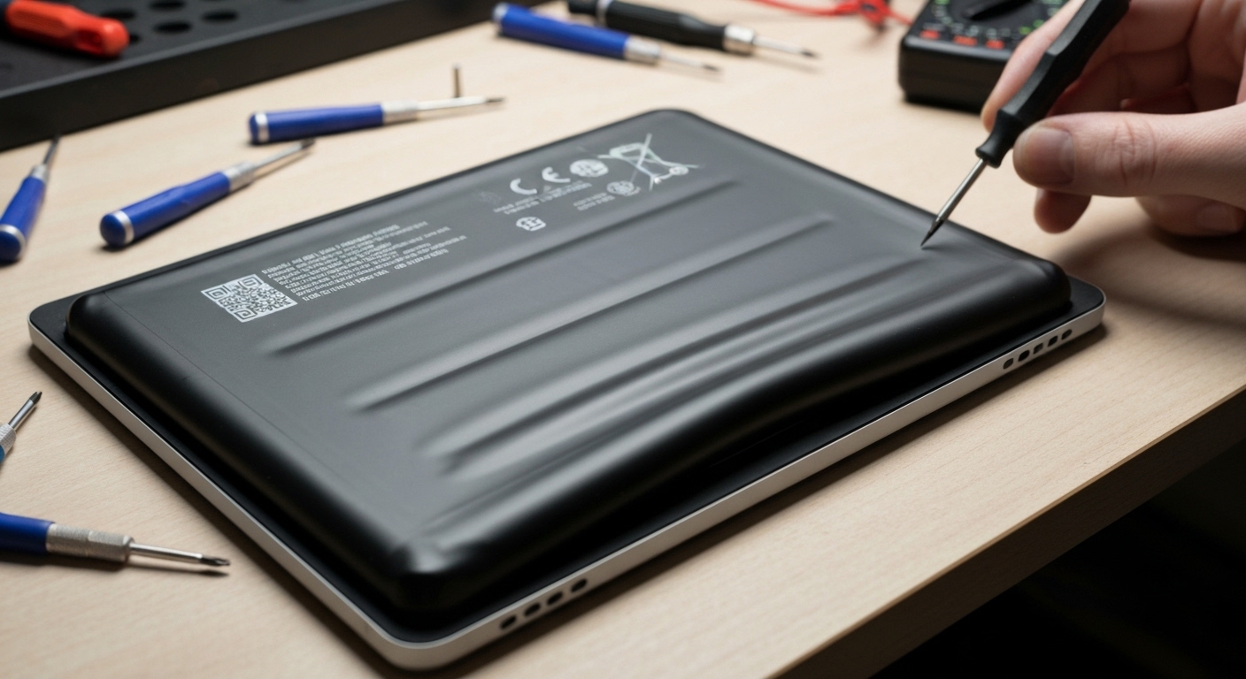 Hình ảnh pin Surface Go bị chai phồng