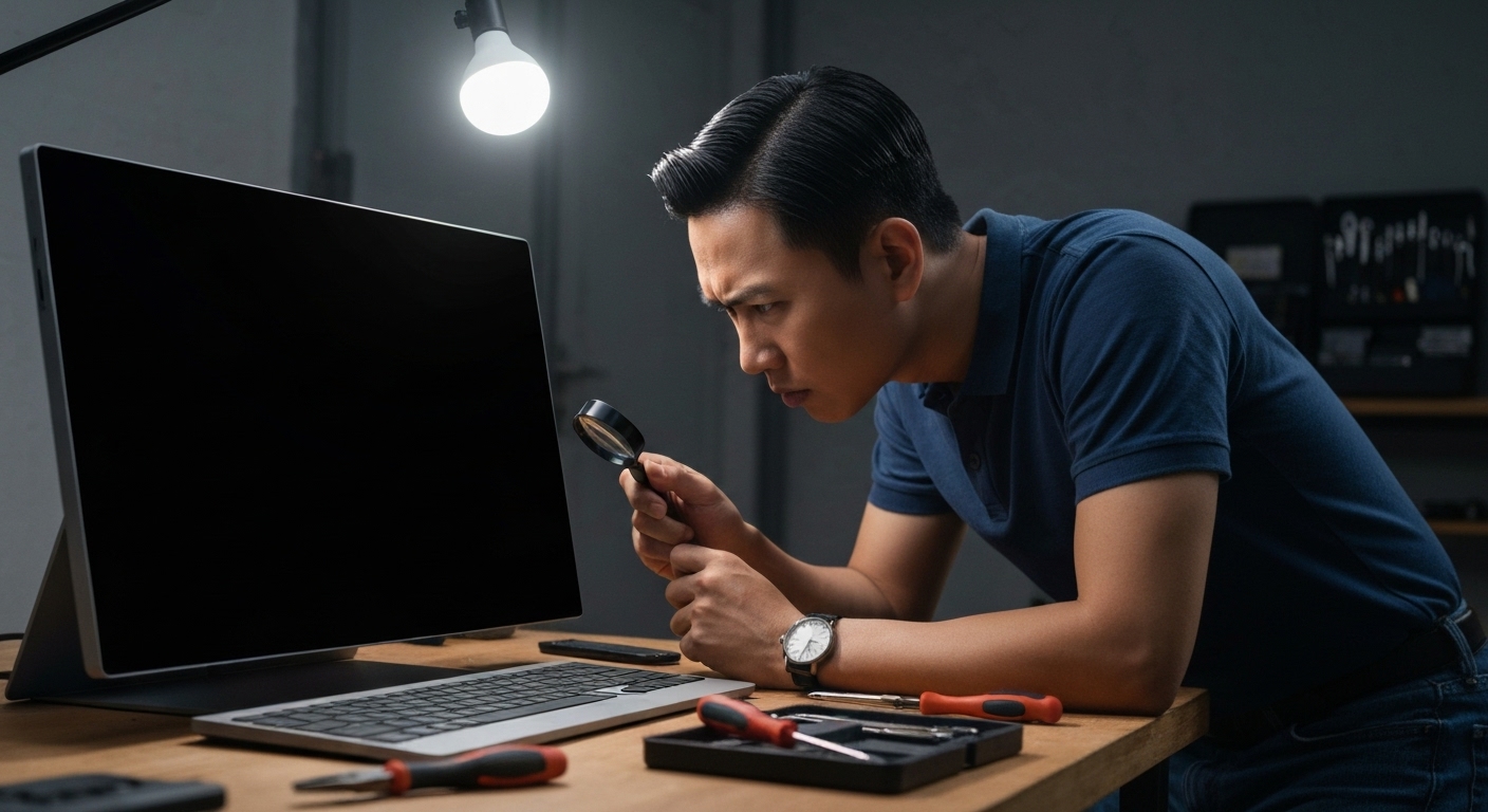 Surface Studio không lên nguồn, màn hình tối đen.