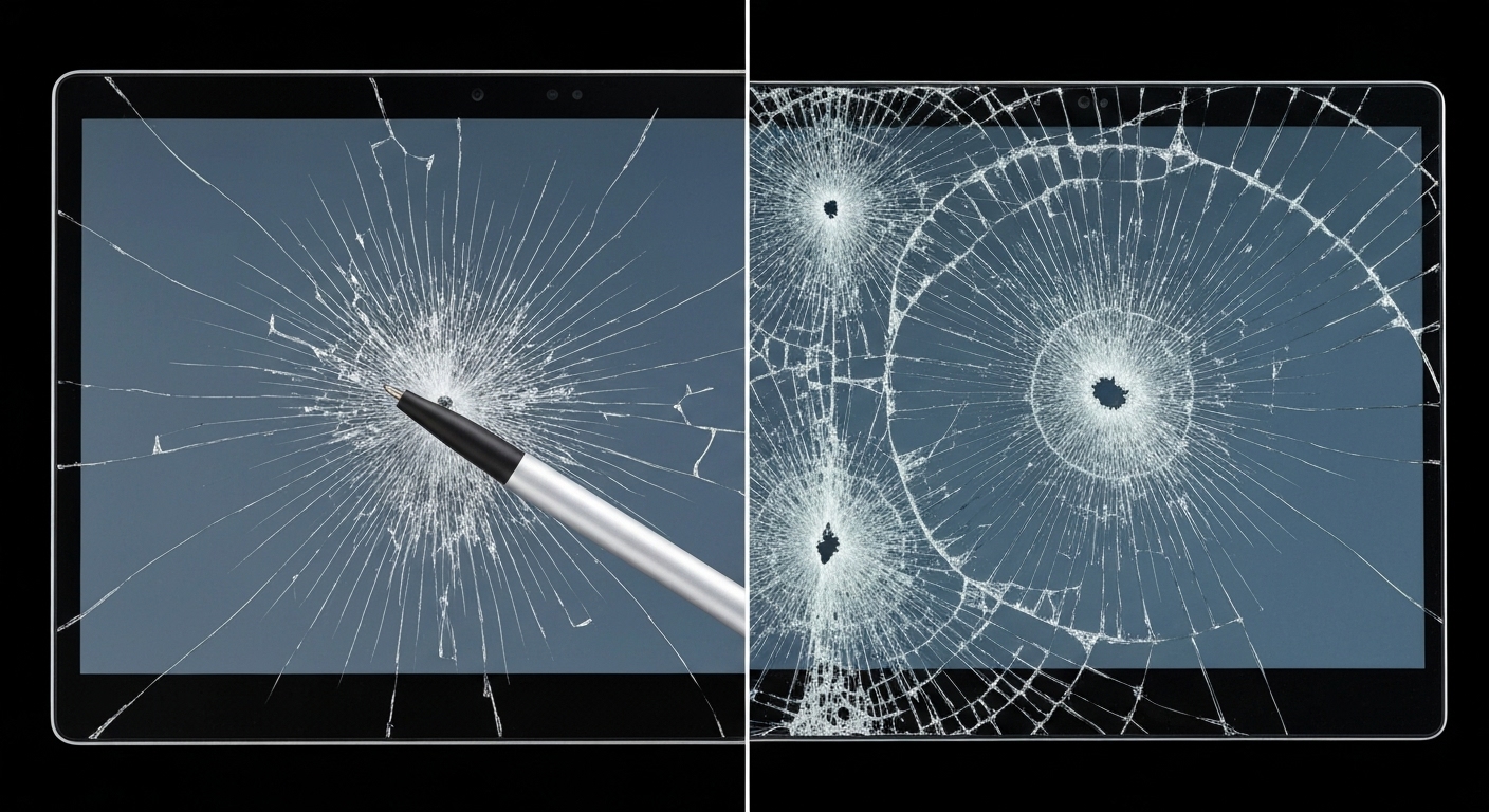 Minh họa các nguyên nhân gây vỡ màn hình Surface Laptop