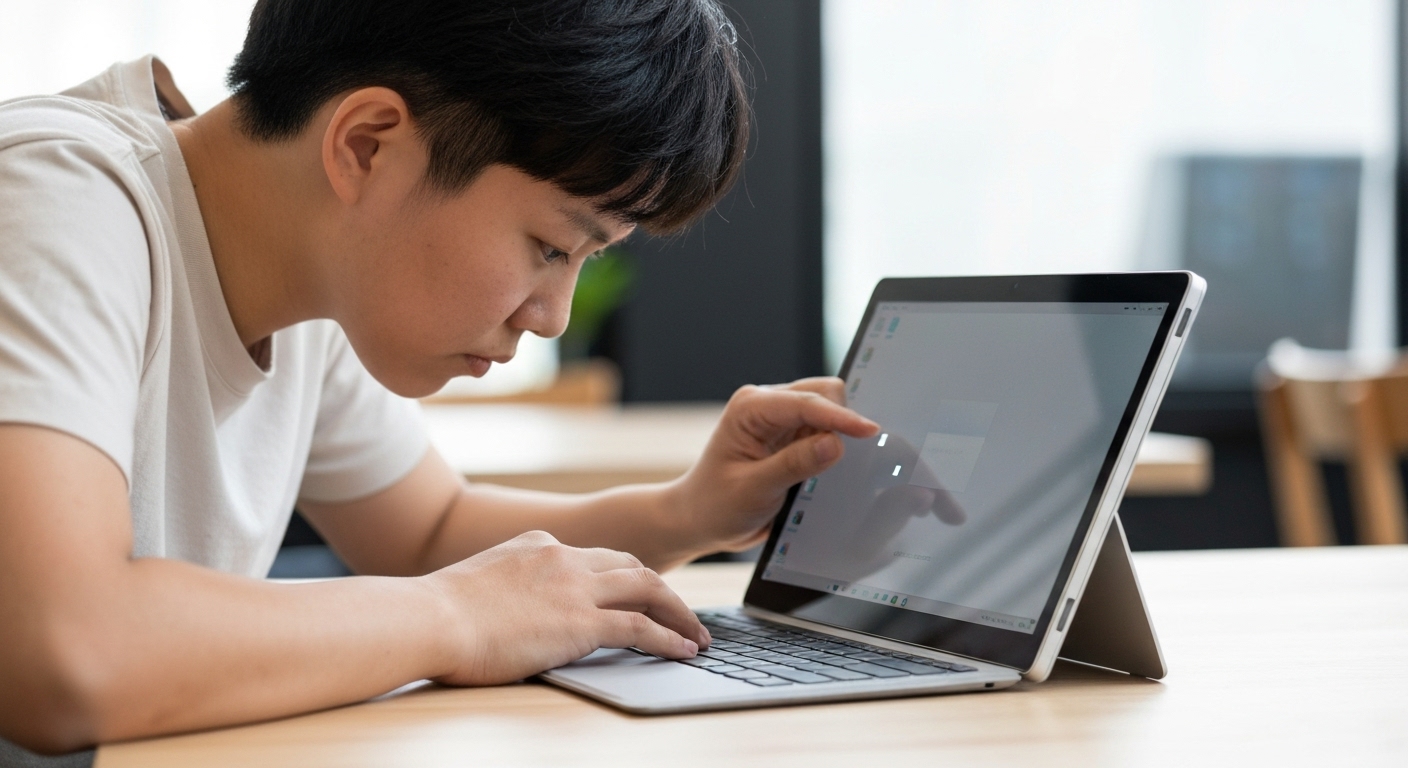 Người dùng kiểm tra kỹ Surface cũ trước khi mua