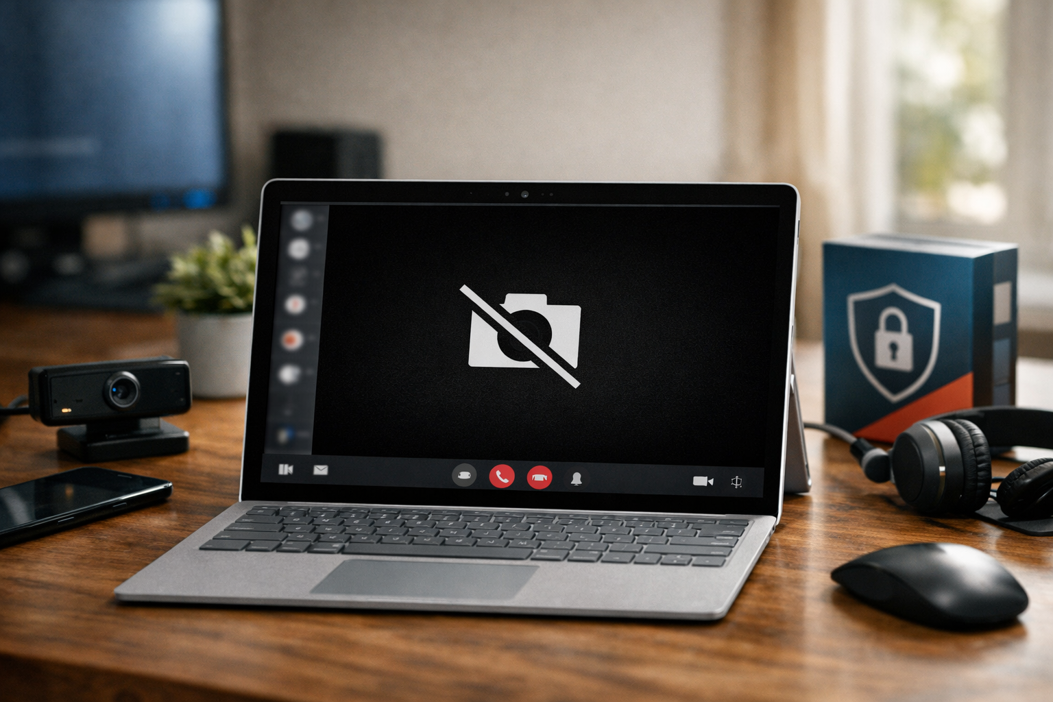 Các phần mềm diệt virus hoặc ứng dụng họp trực tuyến có thể gây xung đột camera trên Surface