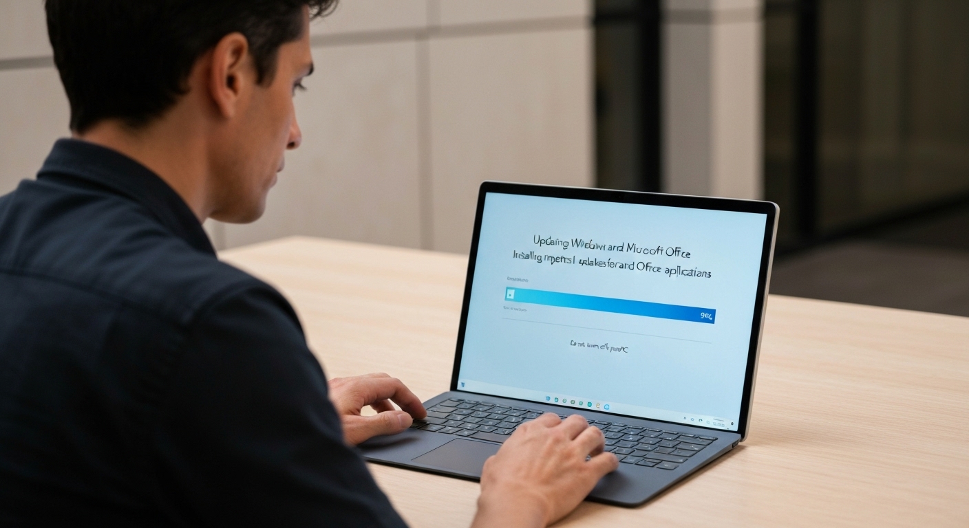 Người dùng Surface đang cập nhật Windows và Office