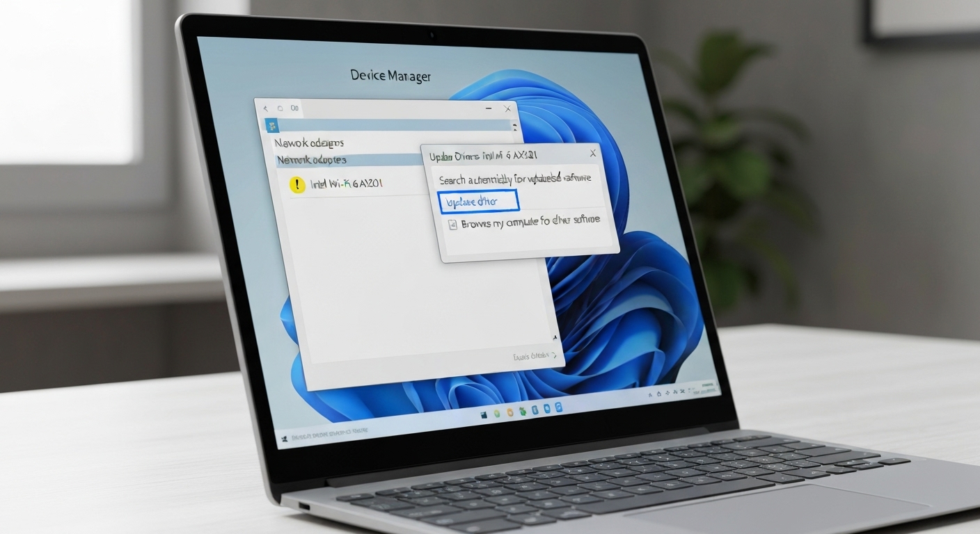 Màn hình cập nhật driver qua Device Manager trên Windows Surface