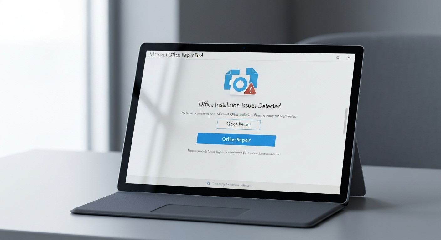 Giao diện công cụ sửa chữa Office tích hợp trên Surface