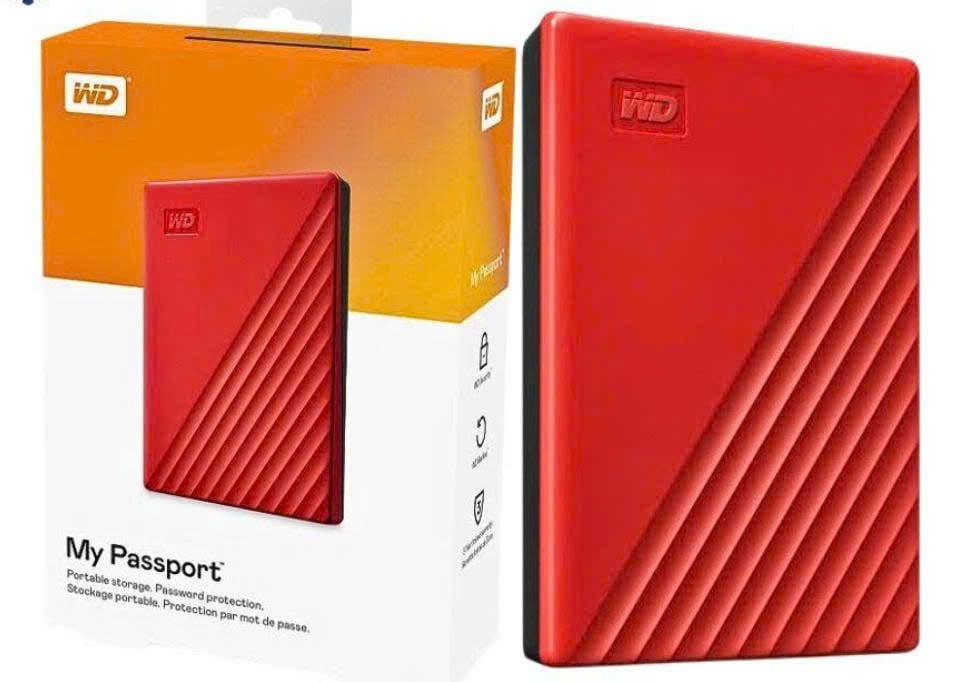 Ổ cứng di động HDD WD My Passport 1TB 2.5" USB 3.2 (WDBYVG0010BRD-WESN) (Đỏ) 4 o cung di dong DD 1TB WD My PassPort WDBYVG0010BRD WESN 06 Ổ cứng di động HDD WD My Passport 1TB 2.5" USB 3.2 (WDBYVG0010BRD-WESN) (Đỏ)