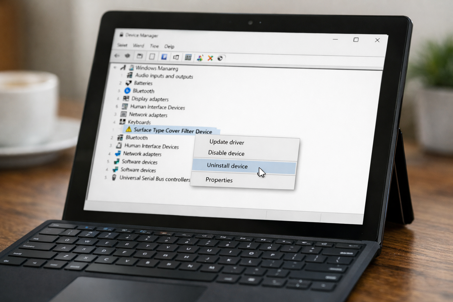 Cách sửa Surface Pro 6 không nhận phím dứt điểm tại nhà 7 Giao diện Device Manager trên Windows để kiểm tra lỗi driver bàn phím Surface