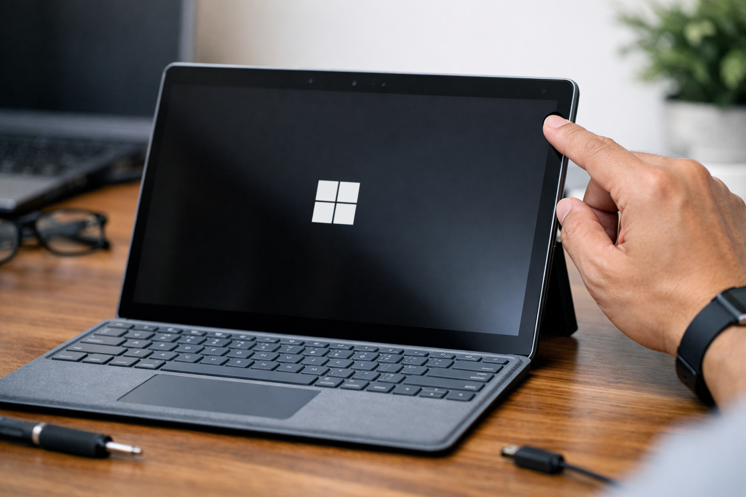 Sửa Surface Pro 9 bị treo logo: Cách xử lý triệt để nhất 7 Hướng dẫn cách nhấn giữ nút nguồn để reset cứng Surface Pro 9
