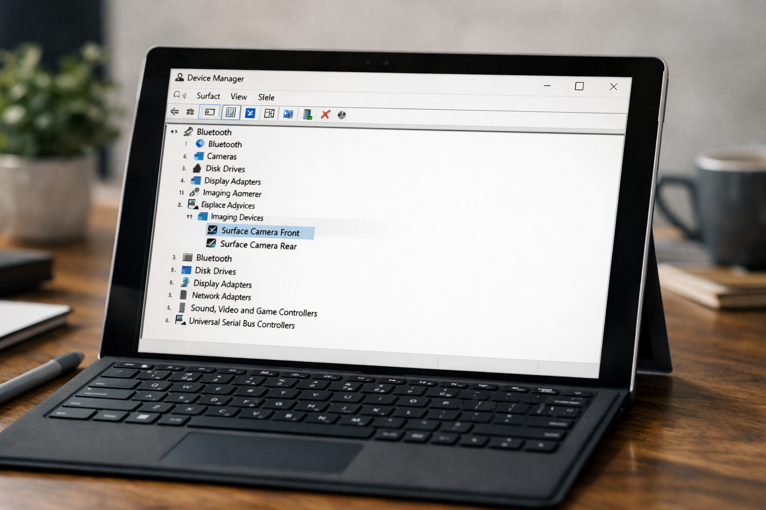 Hướng dẫn sửa Surface Pro 5 lỗi camera nhanh và triệt để 7 Giao diện Device Manager trên màn hình Surface Pro 5 để kiểm tra driver camera