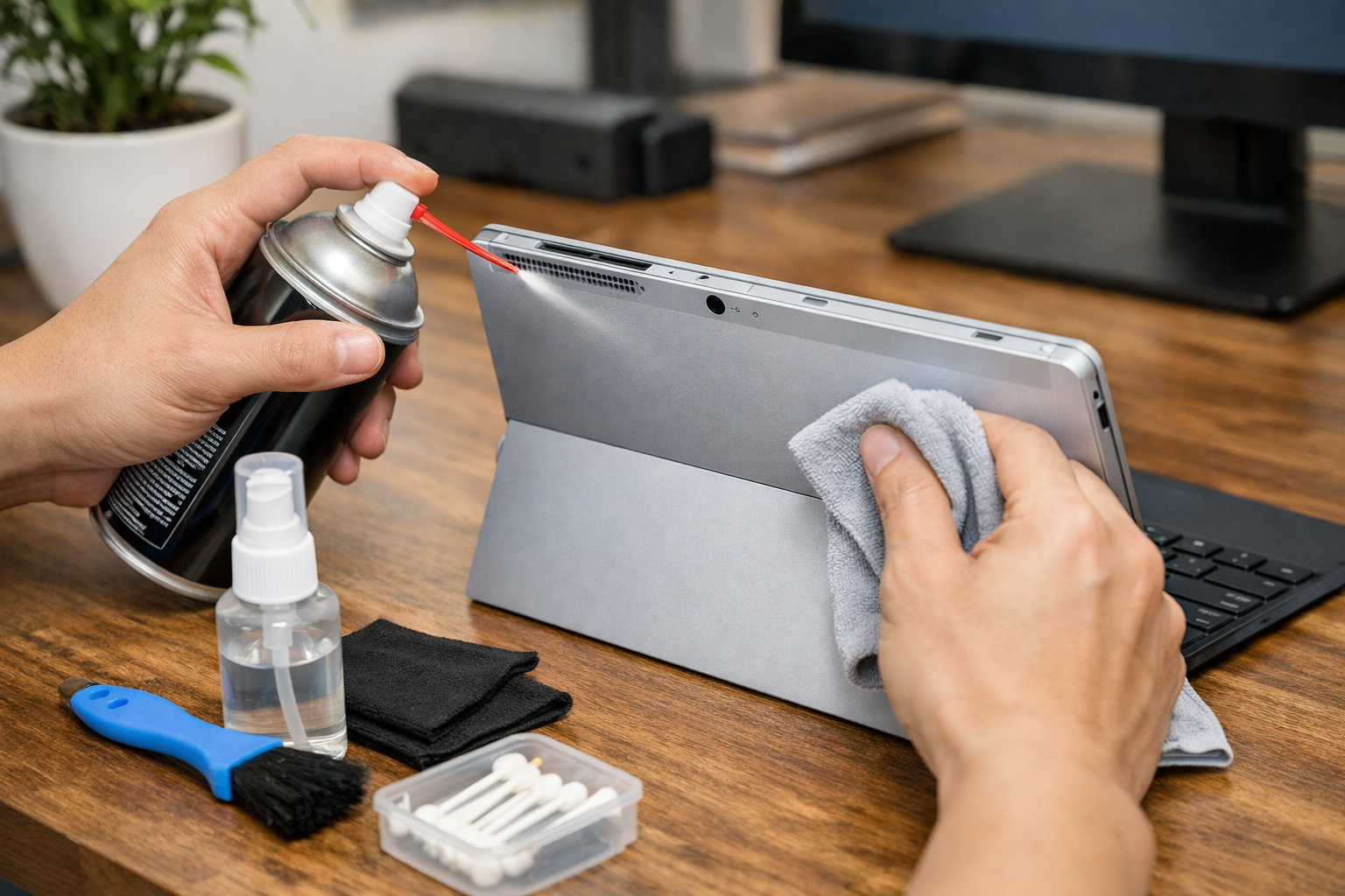 Hướng dẫn vệ sinh khe tản nhiệt và vỏ ngoài của máy Surface Pro để tối ưu nhiệt độ