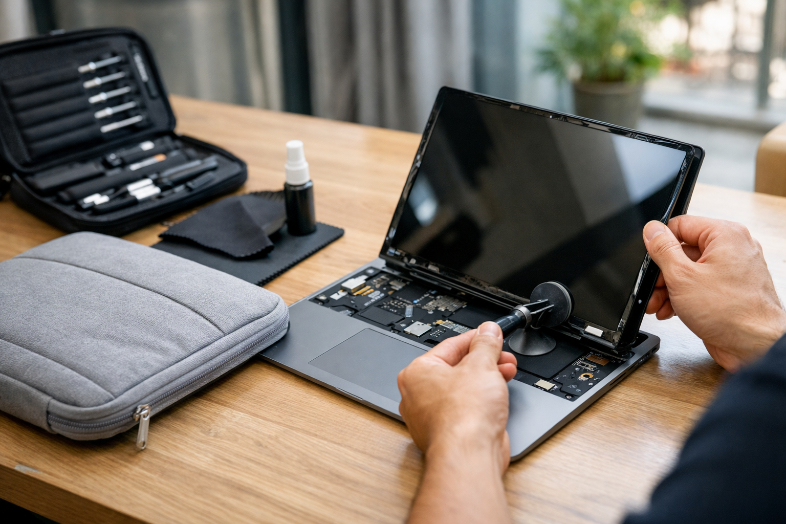 Sử dụng túi chống sốc và vệ sinh đúng cách để bảo vệ màn hình Surface