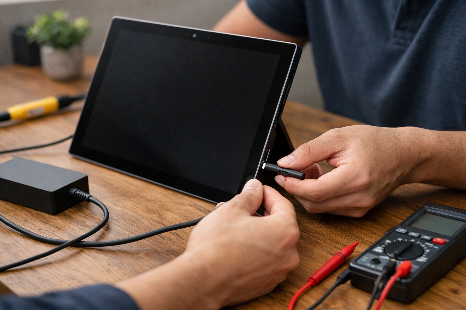 Kiểm tra dây sạc và cổng kết nối Surface Pro 7