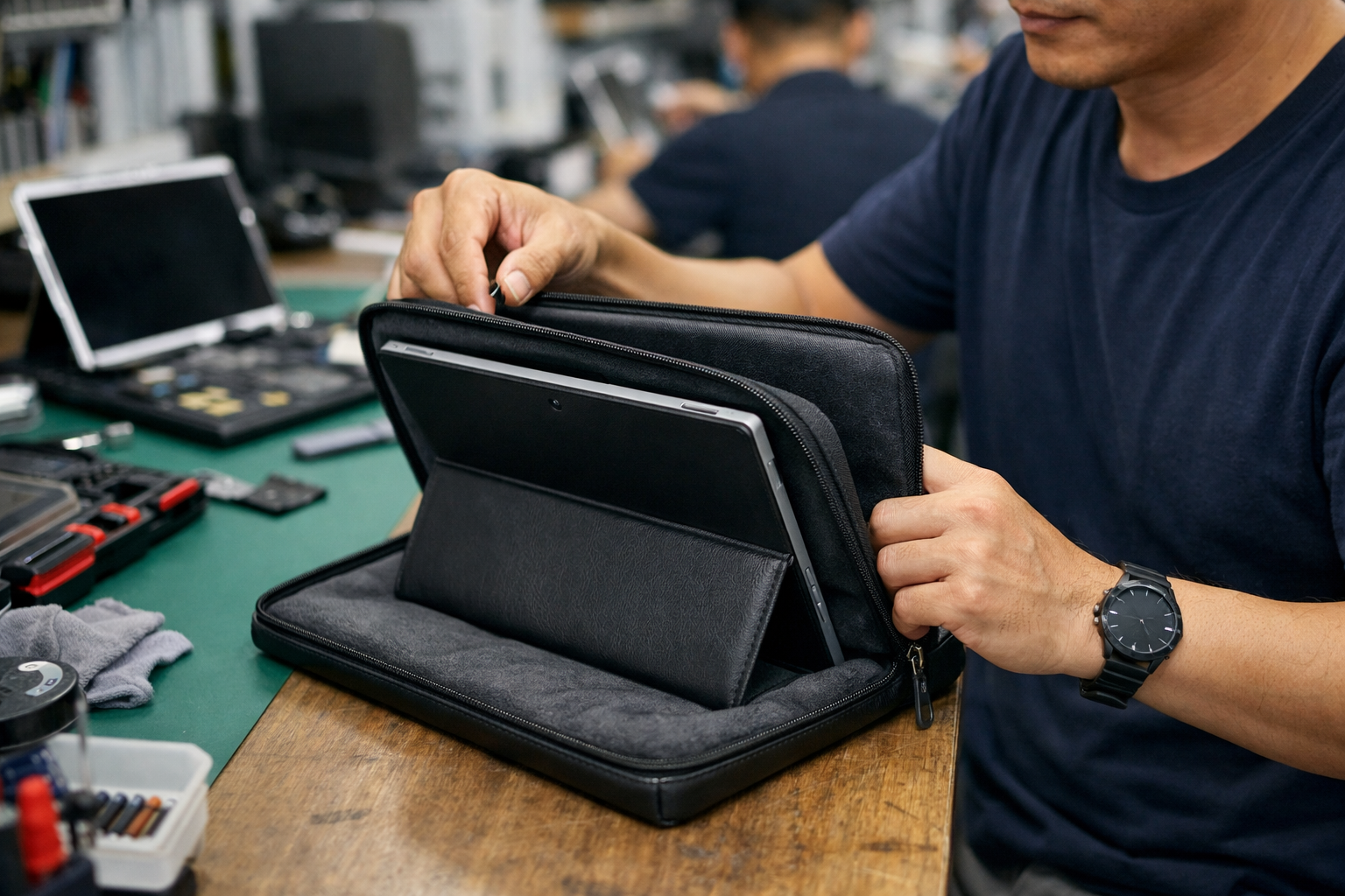 Sử dụng bao da chống sốc để bảo vệ màn hình Surface sau khi thay mới