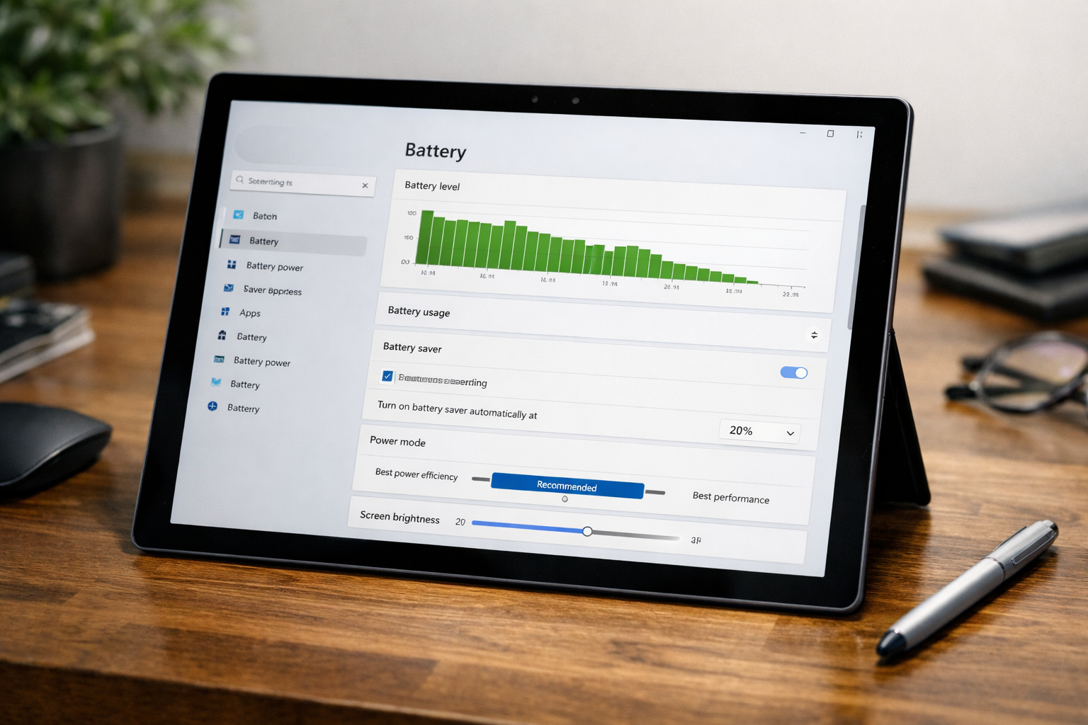 Hướng dẫn Surface Pro từ A-Z: Cách sử dụng và tối ưu nhất 8 Giao diện cài đặt pin trên Windows 11 giúp người dùng quản lý thời lượng pin Surface Pro