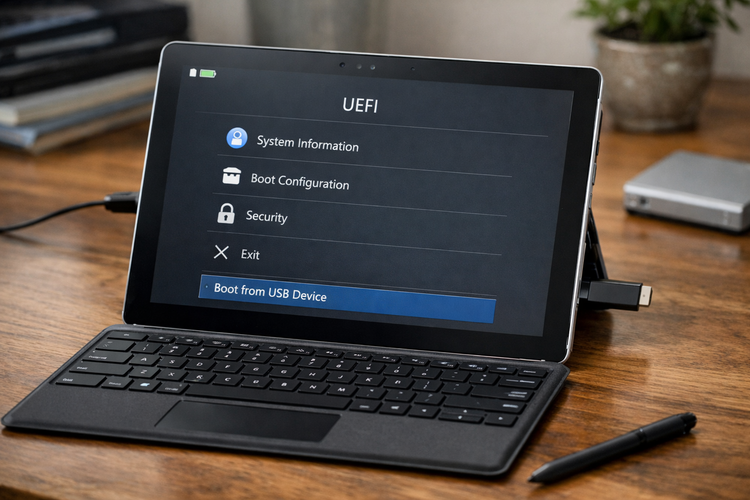 Hướng dẫn cách cài win cho Surface chuẩn nhất 2024 7 Giao diện UEFI trên Surface khi chuẩn bị cài đặt lại Windows