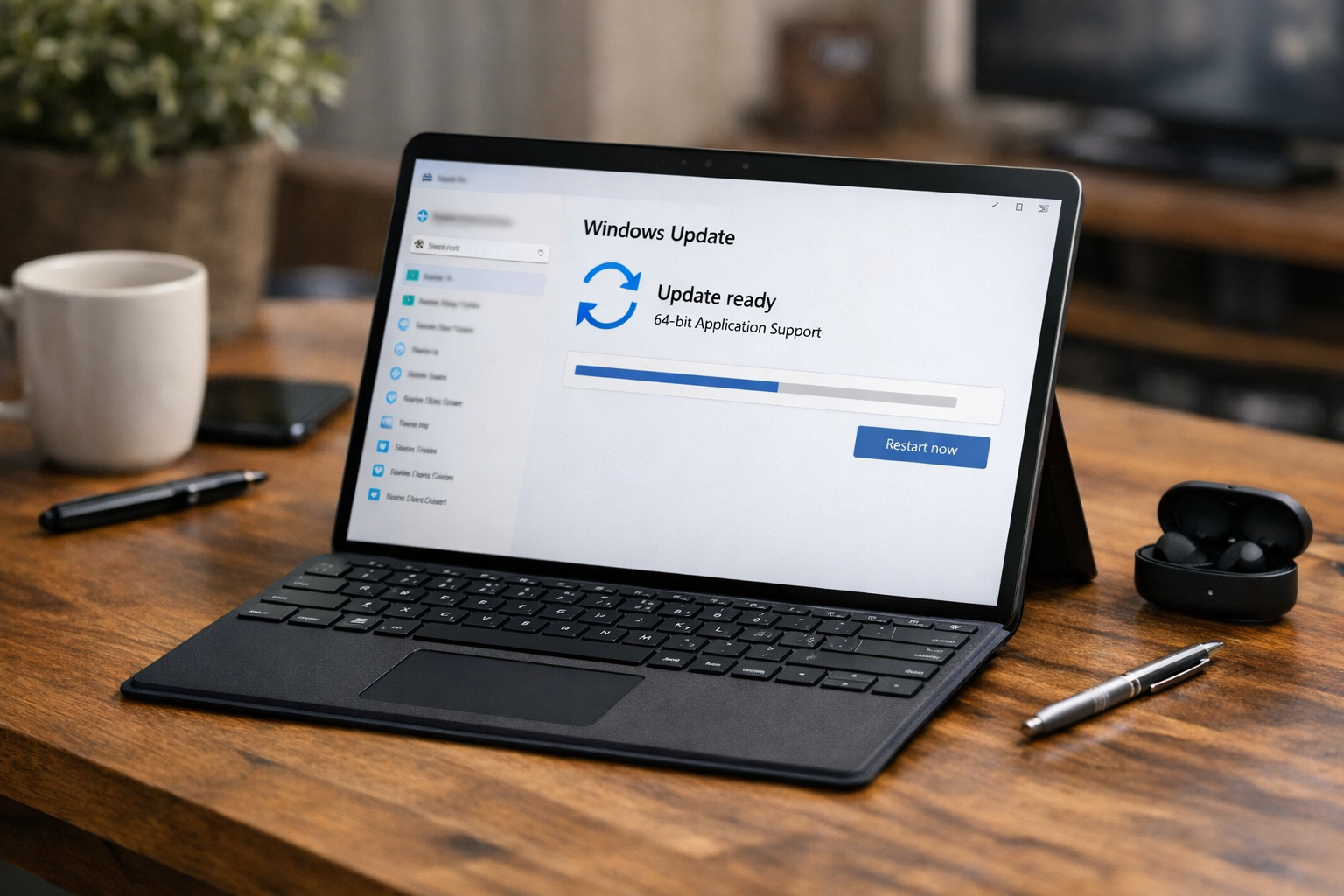Giao diện cập nhật Windows Update trên Surface Pro X để hỗ trợ chạy app 64-bit