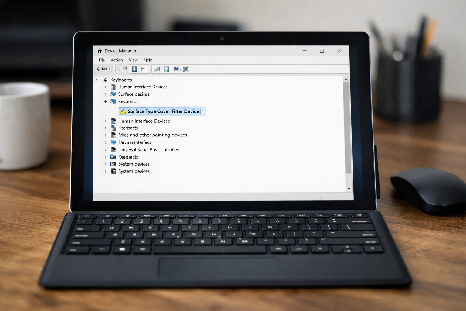 Giao diện Device Manager để sửa lỗi surface bị lỗi driver