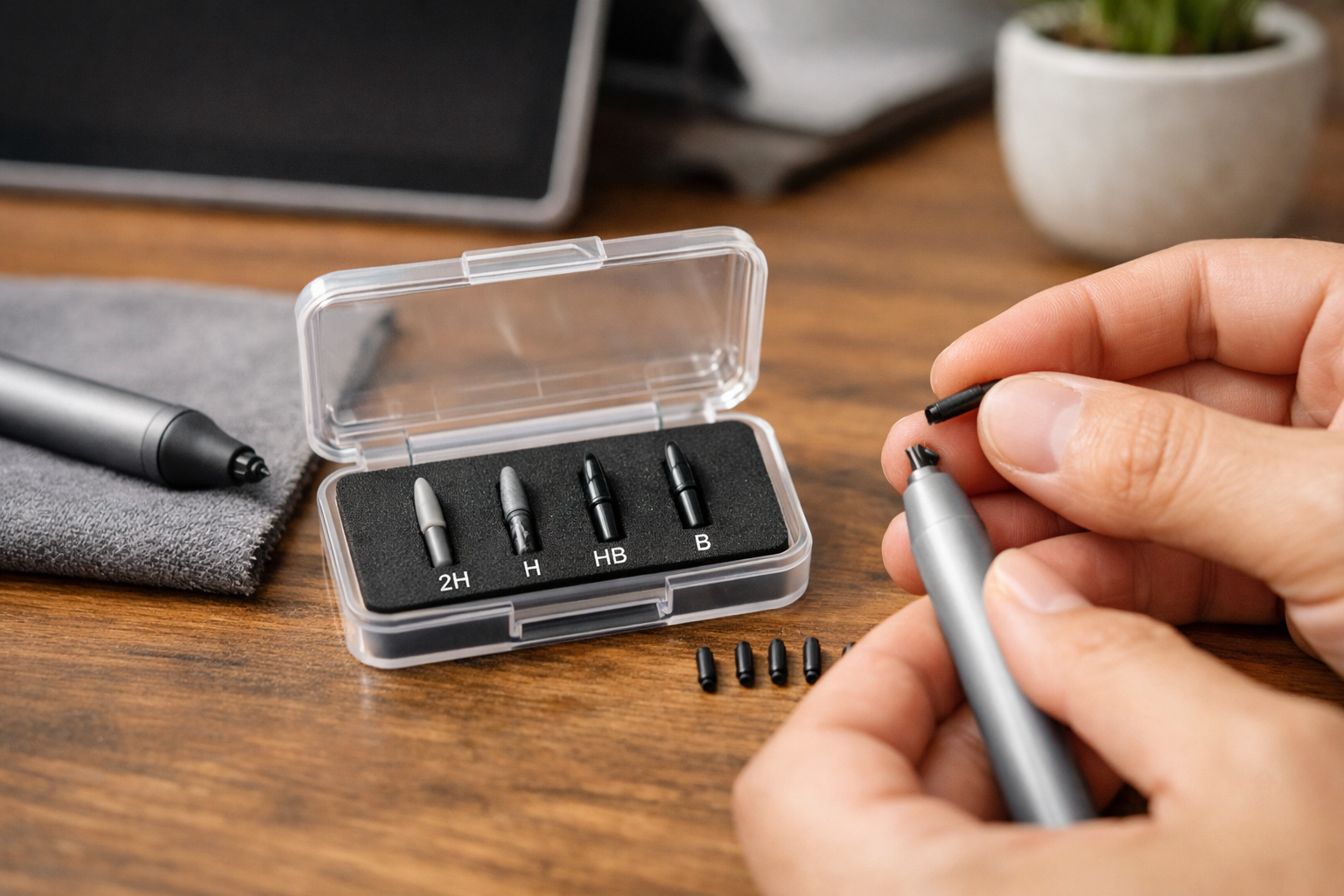 Hướng dẫn thay đầu ngòi bút Surface đơn giản và chi tiết nhất 7 Bộ ngòi bút Surface Microsoft Pen Tip Kit với các kích thước 2H H HB B