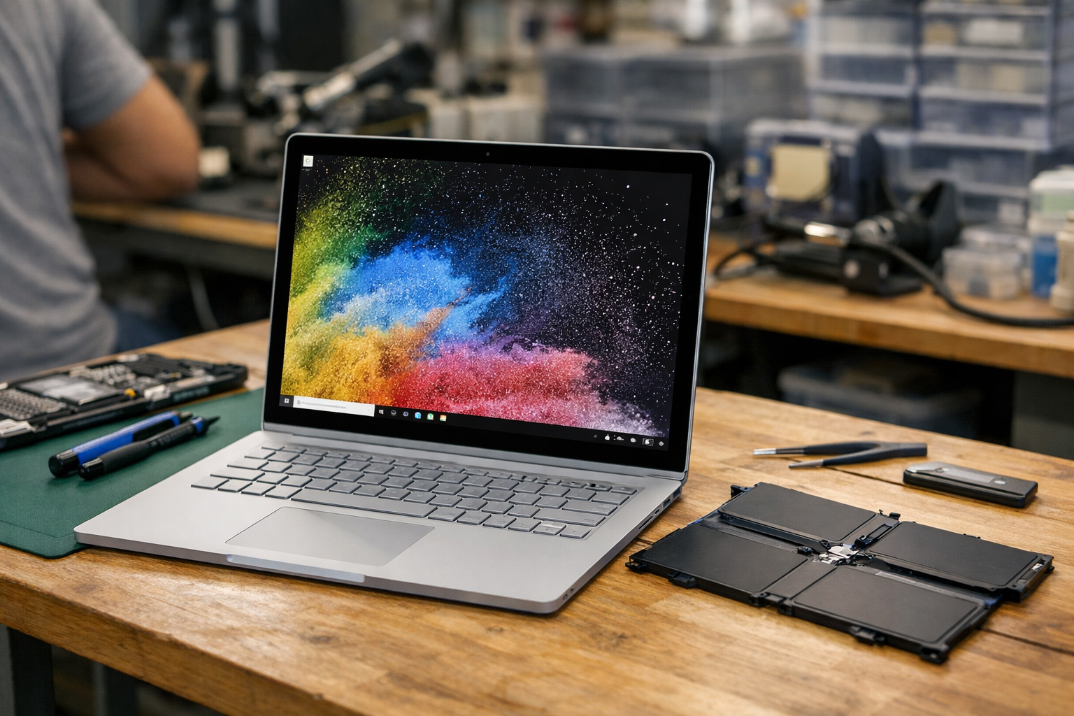 Chiếc Surface Book 2 hoạt động ổn định sau khi được thay pin mới chính hãng