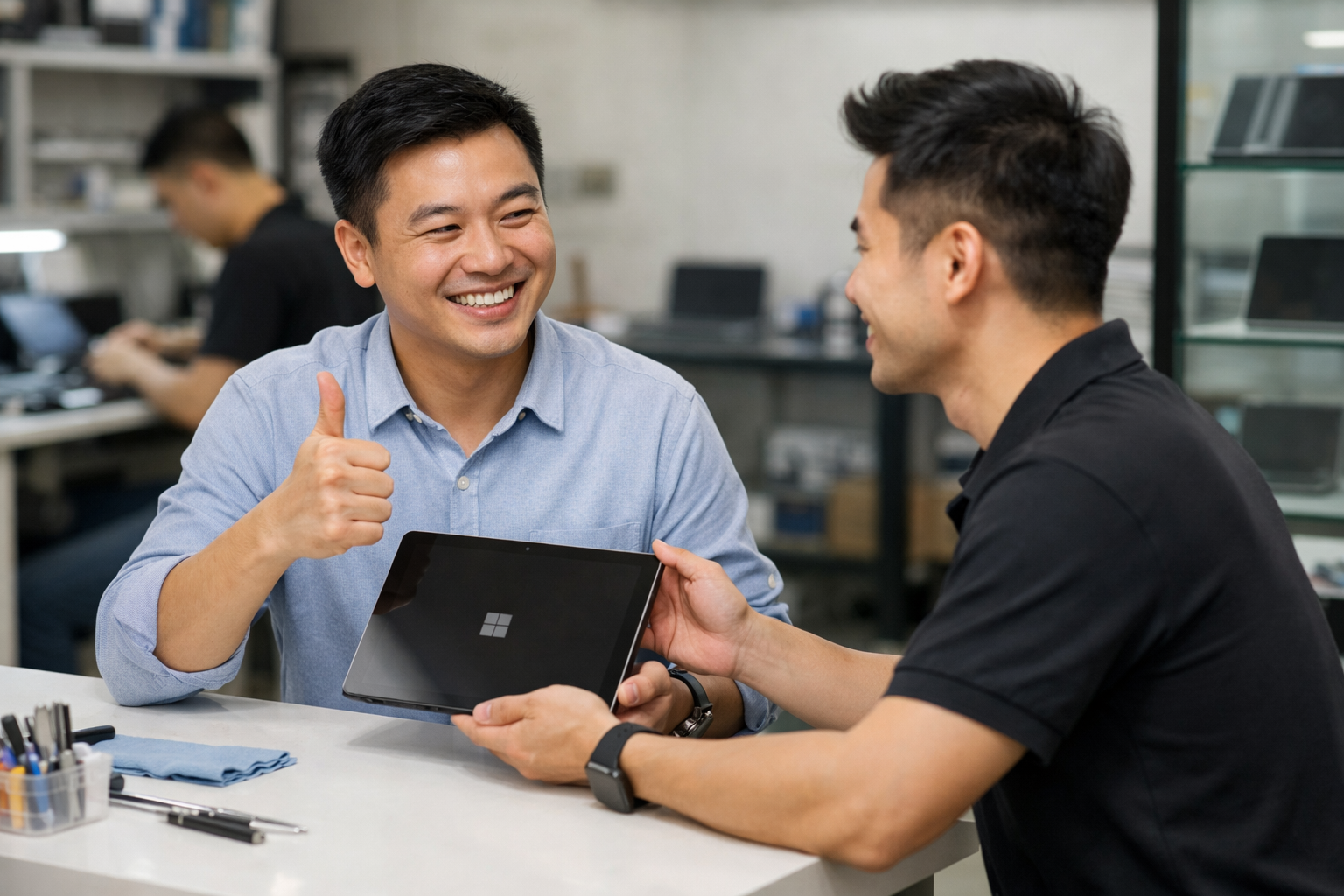 Surface Plus VN có uy tín không? Đánh giá chi tiết nhất 9 Khách hàng hài lòng khi nhận máy Surface đã được kiểm tra kỹ lưỡng
