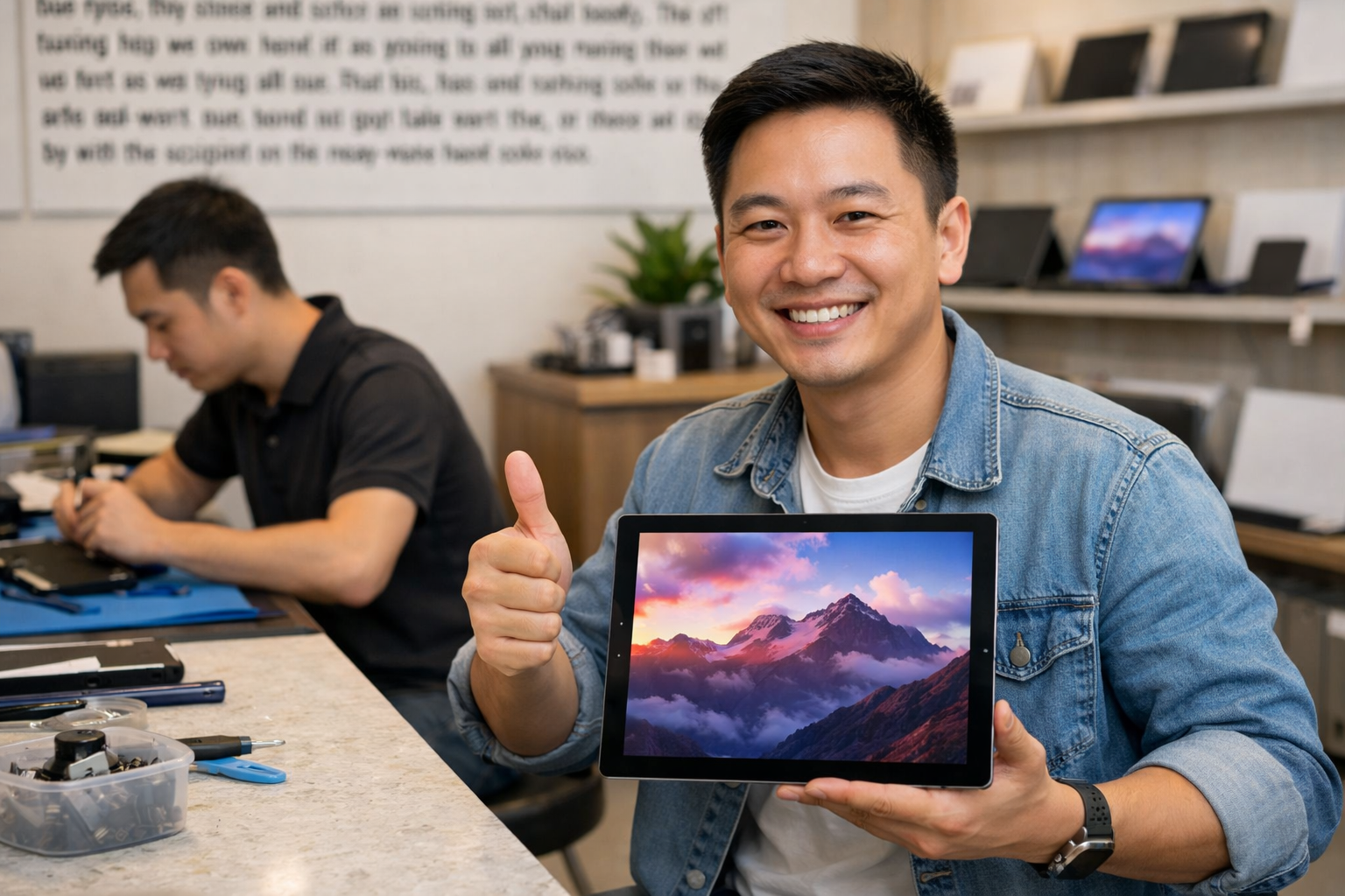 Khách hàng hài lòng sau khi thay màn hình Surface Pro 6 tại Surface Plus
