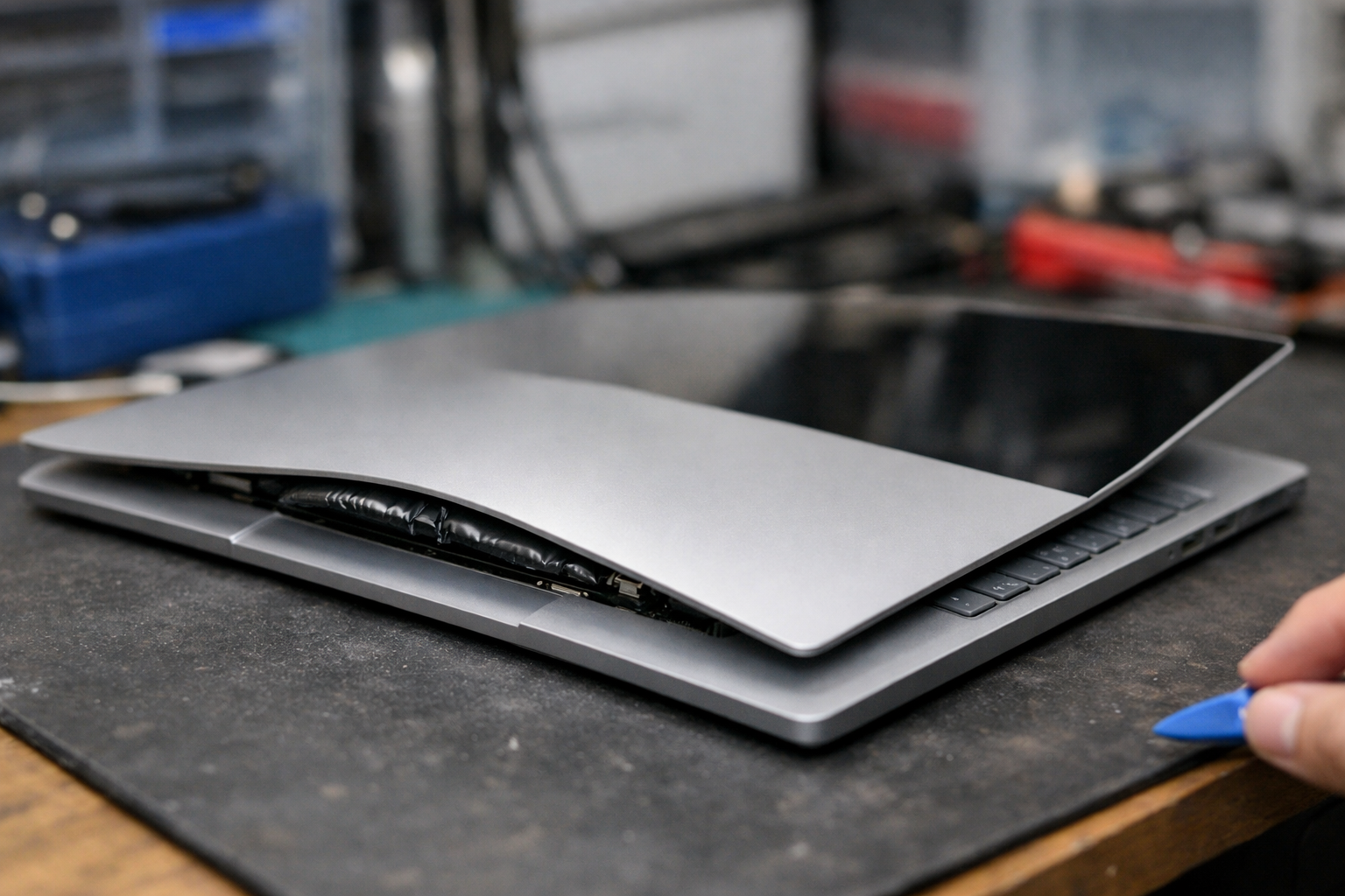 Thay Pin Surface Laptop 3 Uy Tín, Chính Hãng Tại Hà Nội 7 Hình ảnh thực tế viên pin Surface Laptop 3 bị phồng làm biến dạng vỏ máy