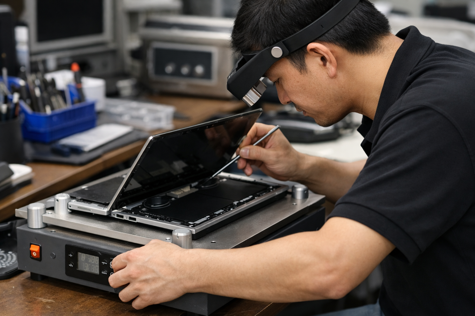 Quy trình tháo máy Surface Laptop 2 chuyên nghiệp bằng thiết bị gia nhiệt