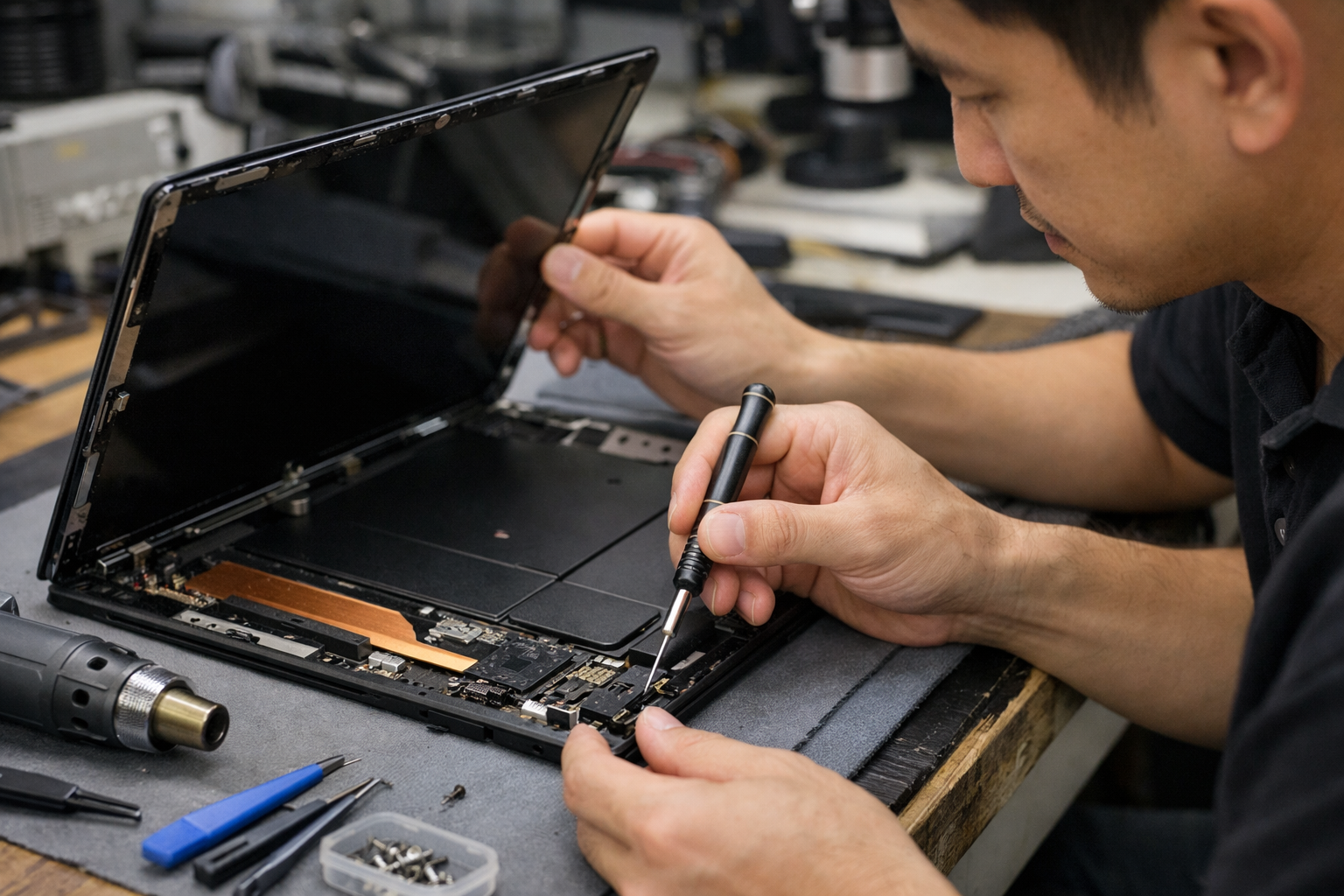 Quy trình tháo máy chuyên nghiệp để sửa chân sạc Surface Pro 7