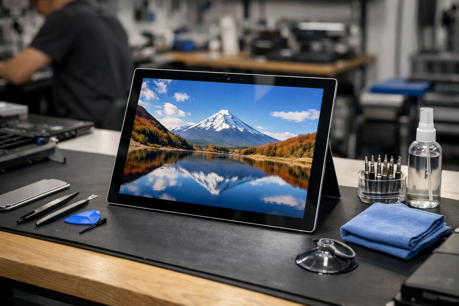 Chiếc Surface Pro hiển thị sắc nét sau khi được thay màn hình mới