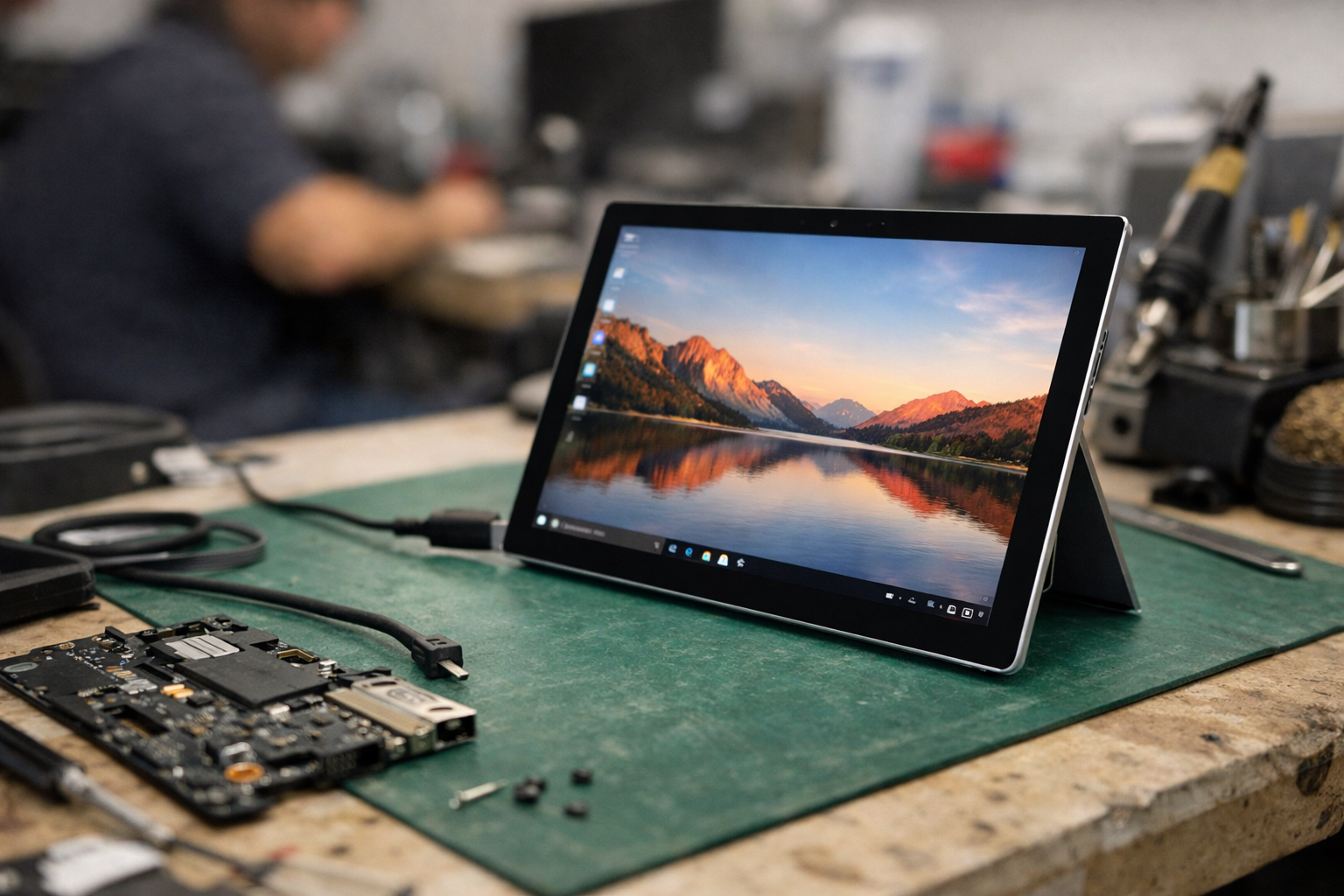 Máy Surface Pro 7 hoạt động hoàn hảo sau khi sửa chân sạc