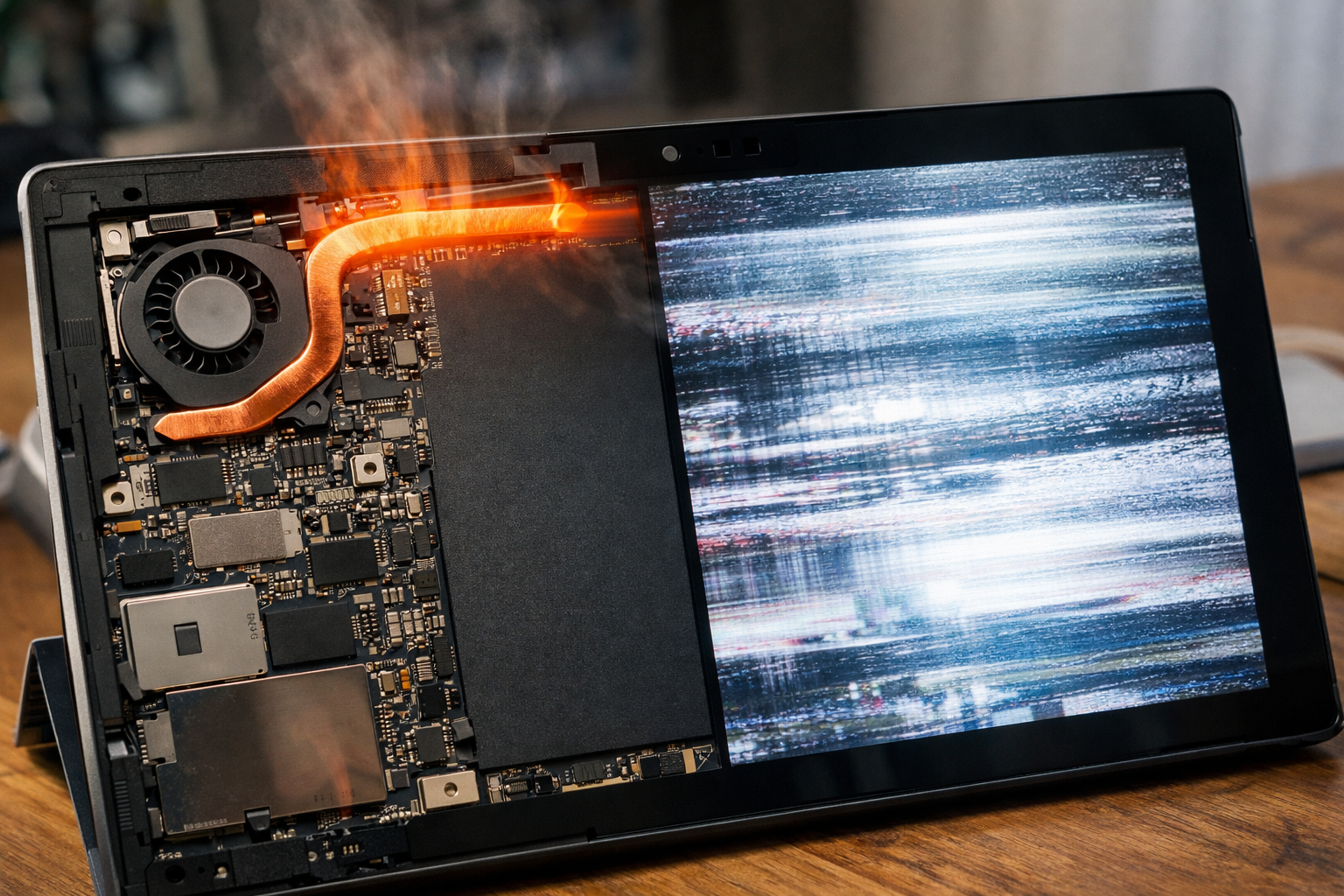 Hệ thống tản nhiệt bên trong Surface Pro 4 tác động đến màn hình